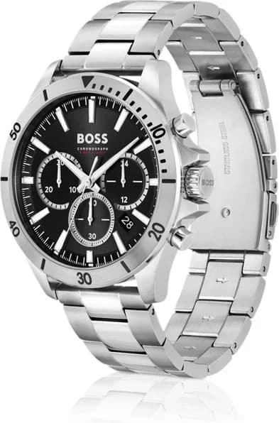 Montre Homme Hugo Boss Troper 1514057 bracelet acier argenté cadran noir multifonctions vue 2