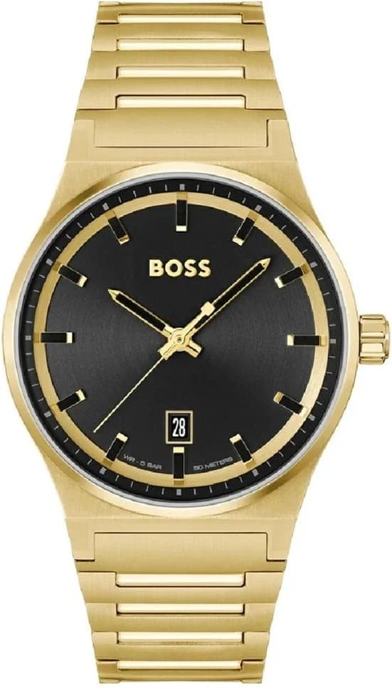 Montre Hugo Boss 1514077 en Acier Doré avec Cadran Noir Soleillé