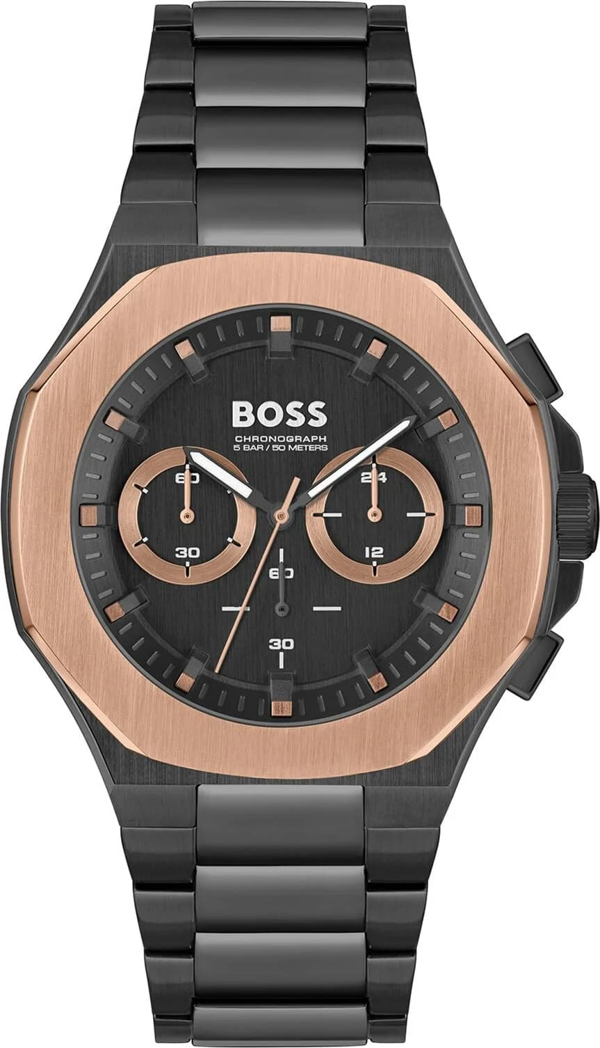 Montre Hugo Boss 1514090 en acier inoxydable noir brossé et cadran monochrome