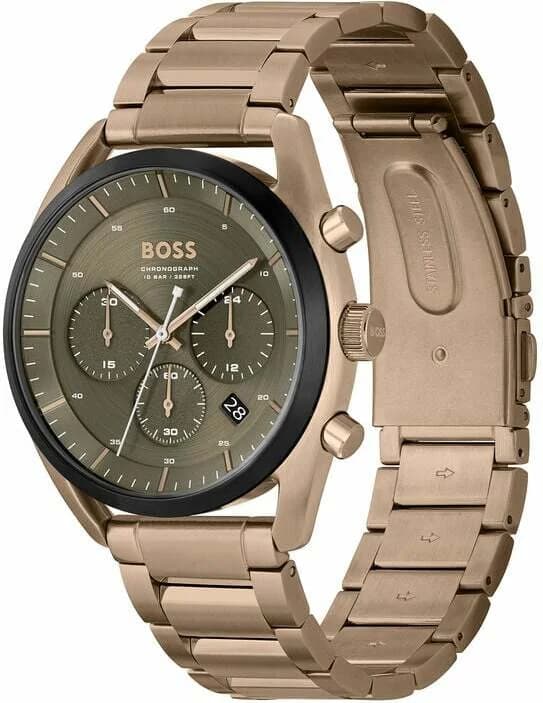 Montre Hugo Boss 1514094 en Acier Beige et Cadran Vert Kaki vue 2