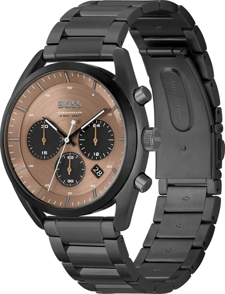 Montre Hugo Boss 1514095 en Acier Noir et Cadran Bronze vue 2