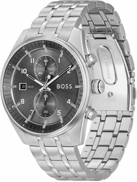 Montre Hugo Boss 1514151 Skytraveller en Acier Argenté et Cadran Noir vue 2