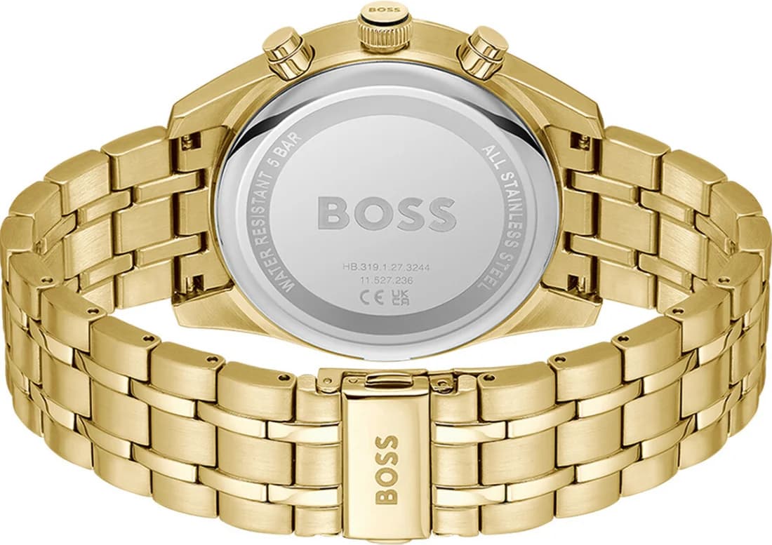 Montre Hugo Boss 1514152 Skytraveller en acier doré et cadran noir vue 3