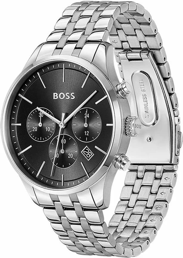 Montre Hugo Boss Avery 1514157 en Acier Argenté avec Cadran Noir Brossé vue 2