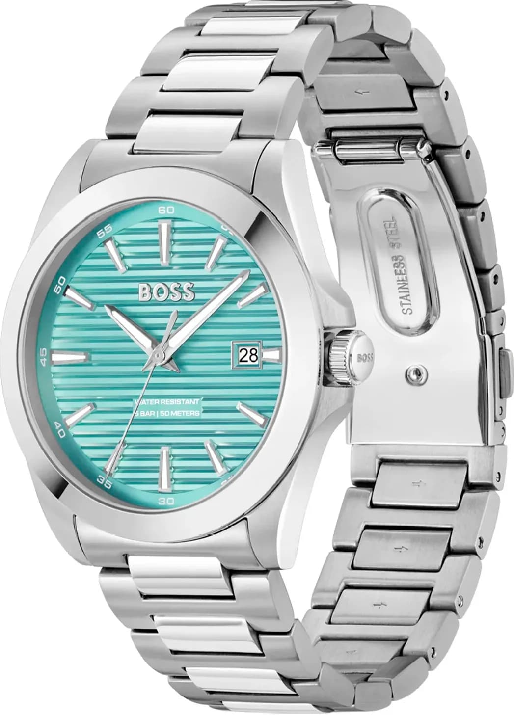 Montre Hugo Boss 1514171 Strike en Acier Argenté et Cadran Turquoise vue 2