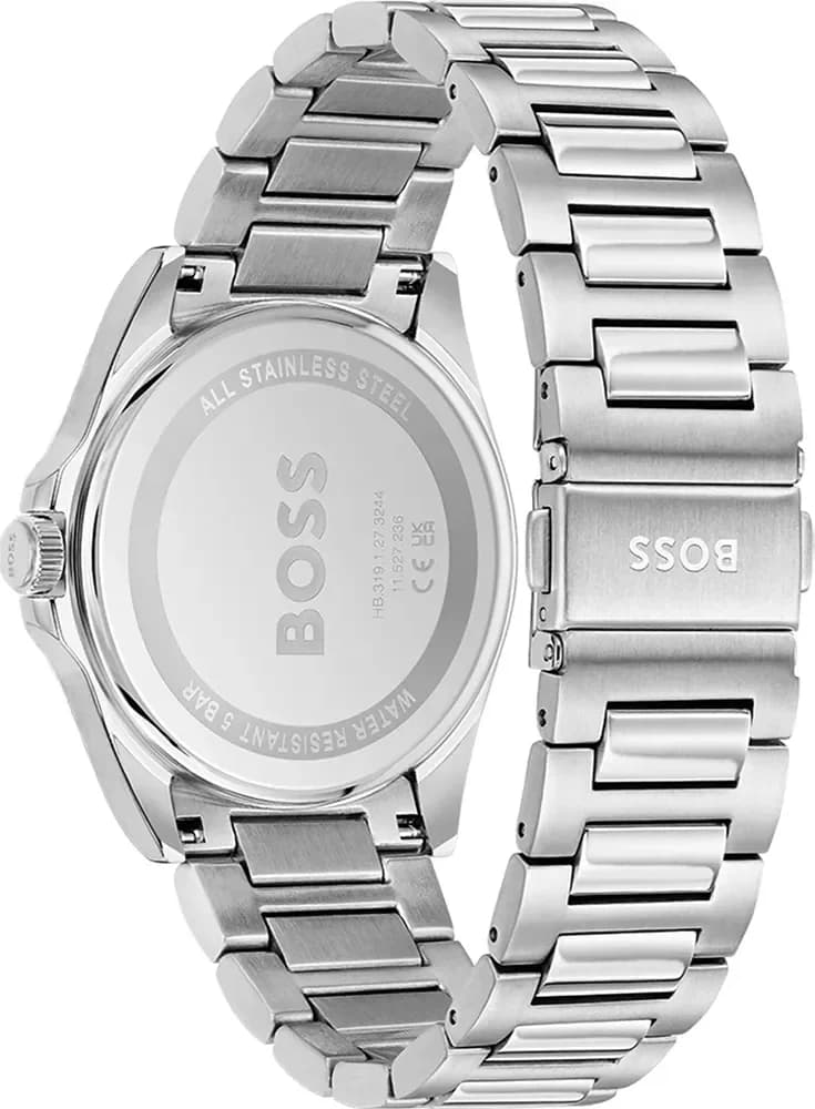 Montre Homme Hugo Boss 1514176 en acier argenté et cadran blanc vue 3