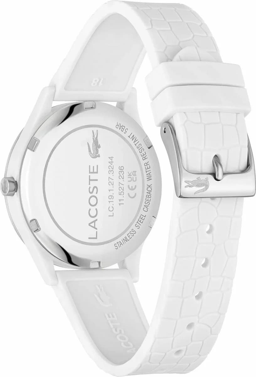 Montre Femme Lacoste Crocodelle 2001246 bracelet silicone blanc vue 3