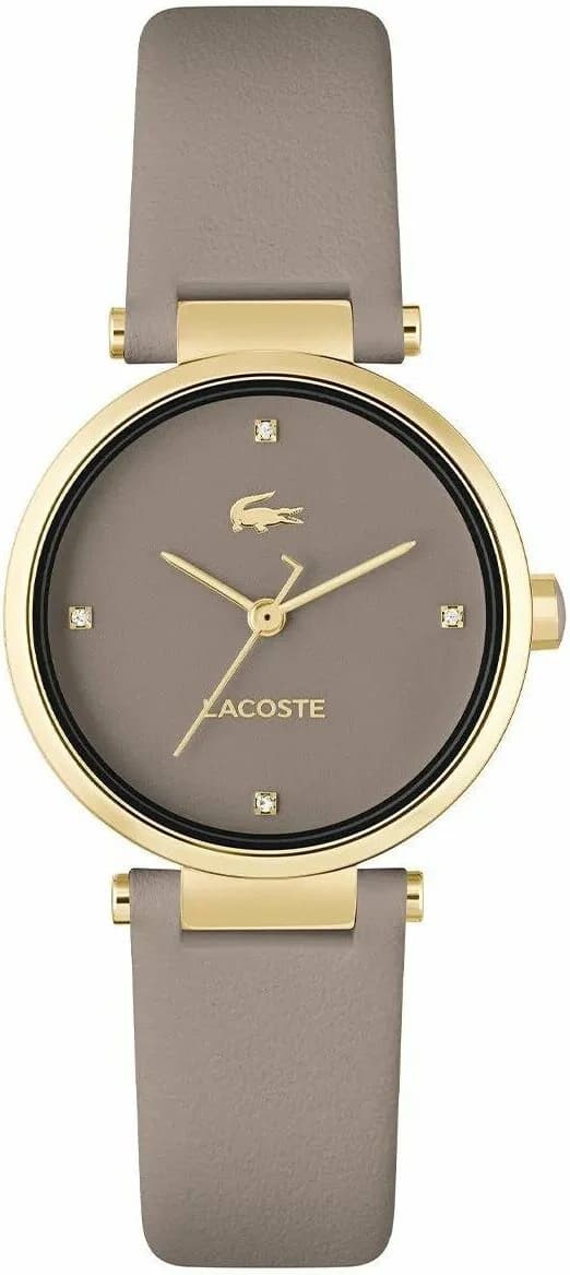 Montre Femme Lacoste Orba 2001334 bracelet cuir cadran gris taupe