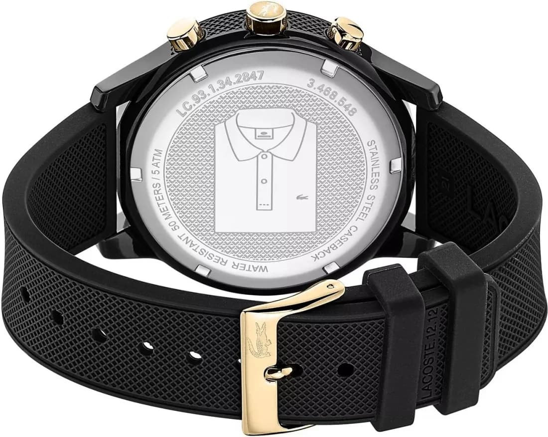 Montre Lacoste 2011012 Chronographe Sport Bracelet Silicone Noir vue 3