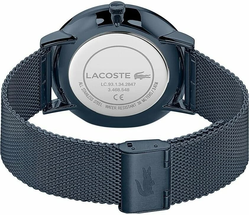 Montre Lacoste 2011058 Moon en Acier Bleu à Maille Milanaise vue 3