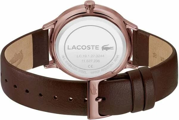 Montre Lacoste 2011141 Bracelet Cuir Marron et Cadran Bleu Multifonctions vue 3
