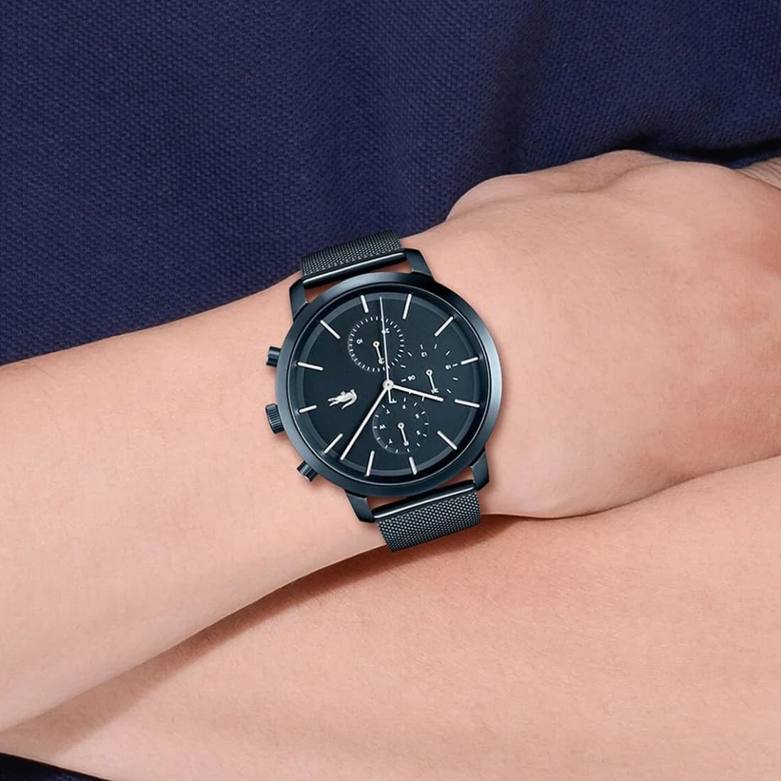 Montre Lacoste 2011196 Replay en Acier Maille Milanaise Bleue vue 4