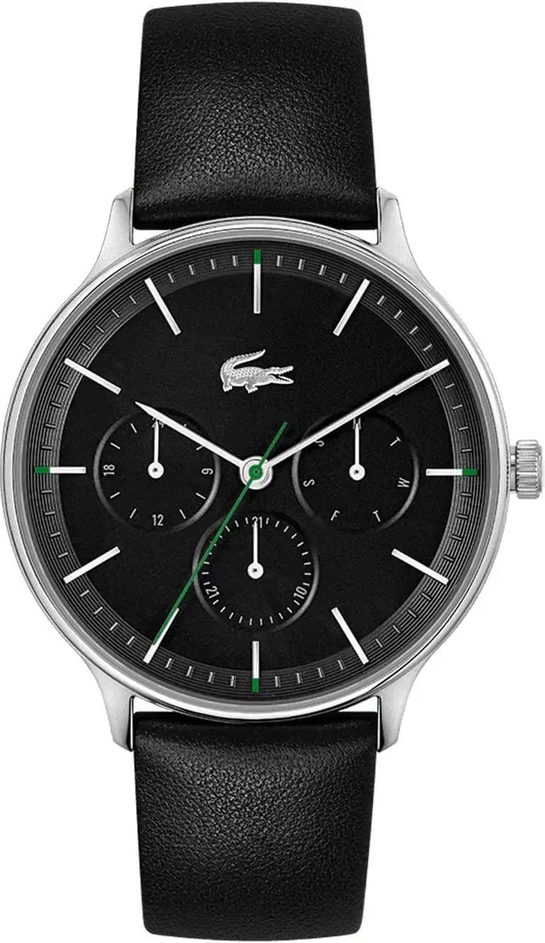 Montre Lacoste 2011226 Bracelet Cuir Noir et Cadran Multifonctions