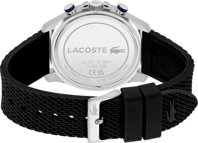 Montre Lacoste 2011252 Bracelet Silicone Noir et Cadran Bleu Multifonctions vue 3
