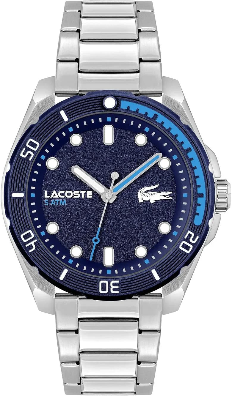 Montre Lacoste 2011286 Finn en Acier Inoxydable Argenté et Cadran Bleu