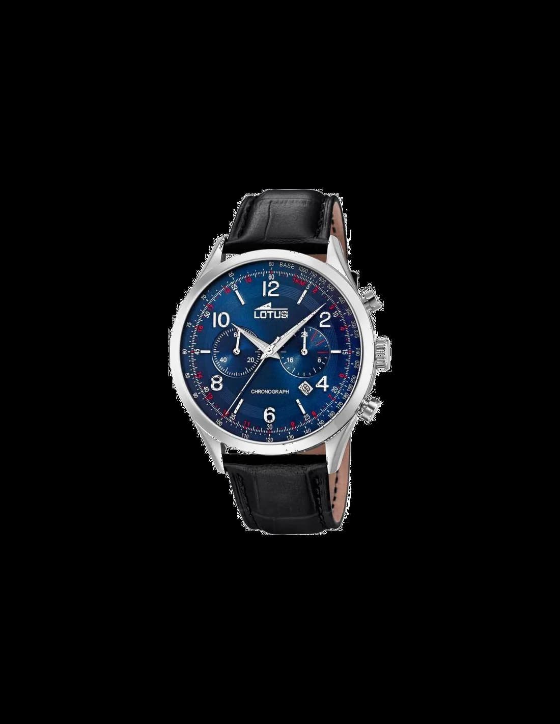 Montre Lotus L18557/2 en Acier avec Cadran Bleu et Bracelet Cuir