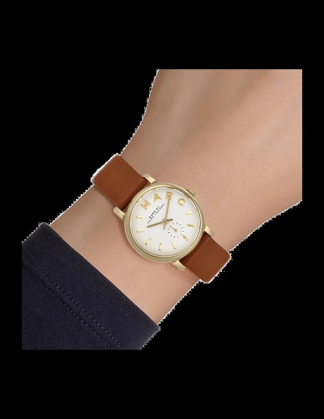 Montre Marc Jacobs MBM1317 avec Bracelet en Cuir Marron vue 3