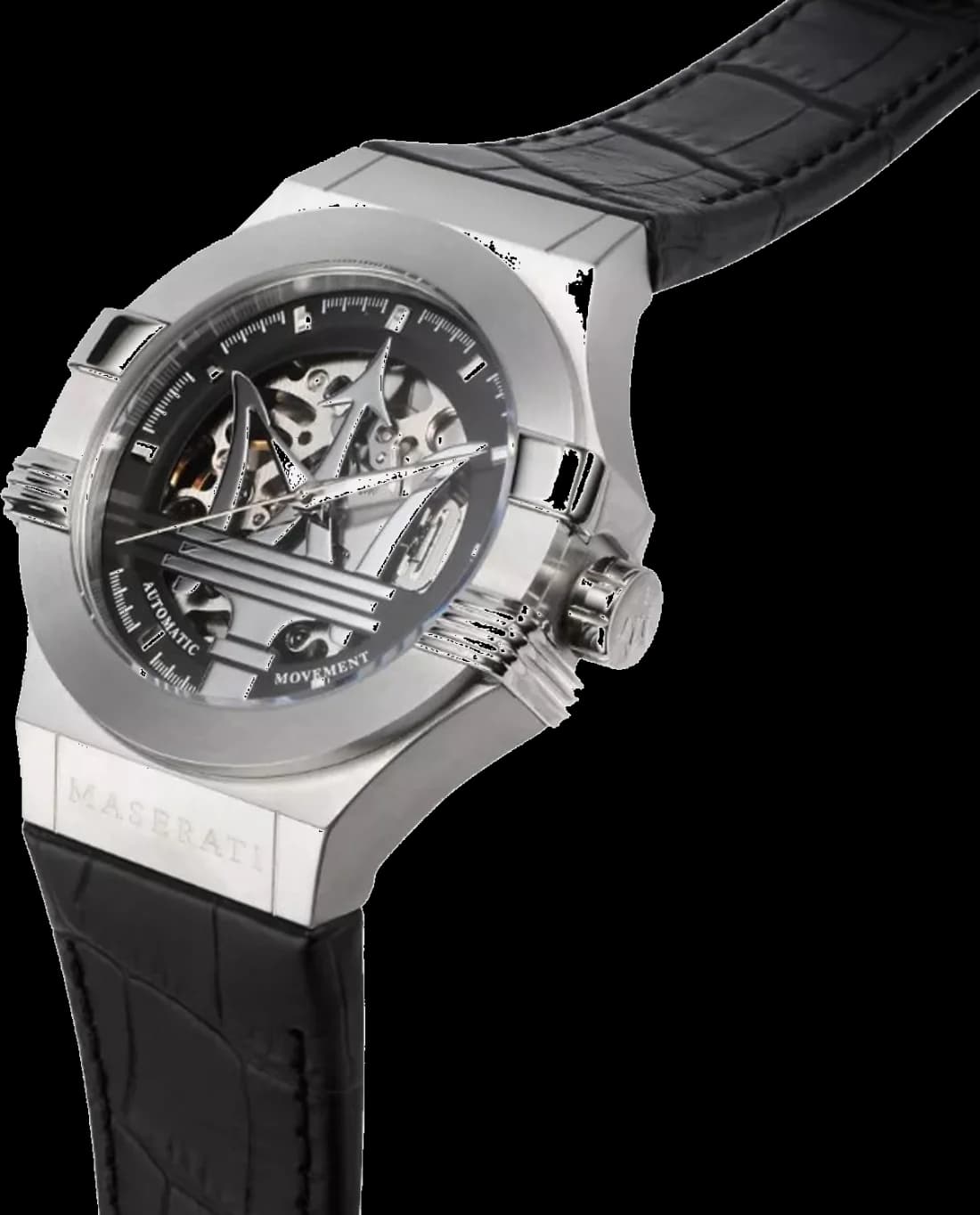 Montre Maserati R8821108038 Automatique Squelette Bracelet Cuir Noir vue 2