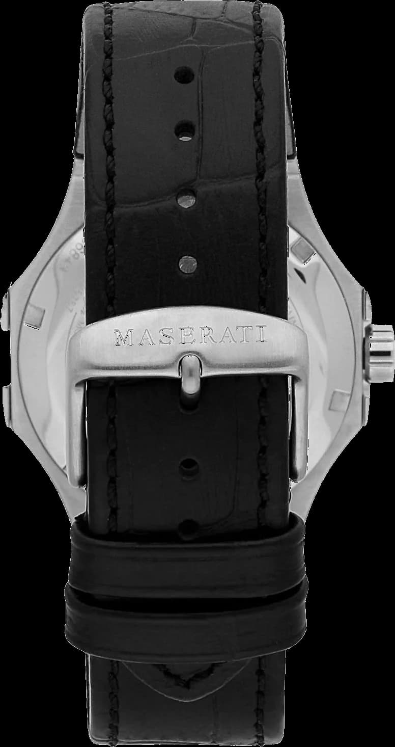 Montre Maserati R8821108038 Automatique Squelette Bracelet Cuir Noir vue 3