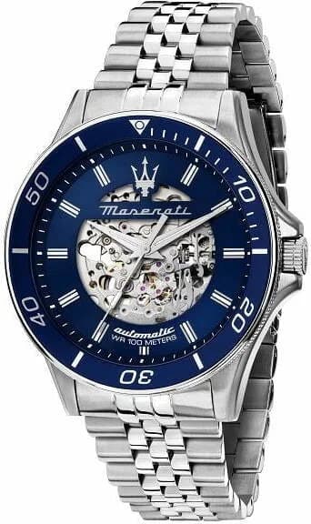 Montre Maserati R8823140011 Automatique Squelette en Acier Argenté