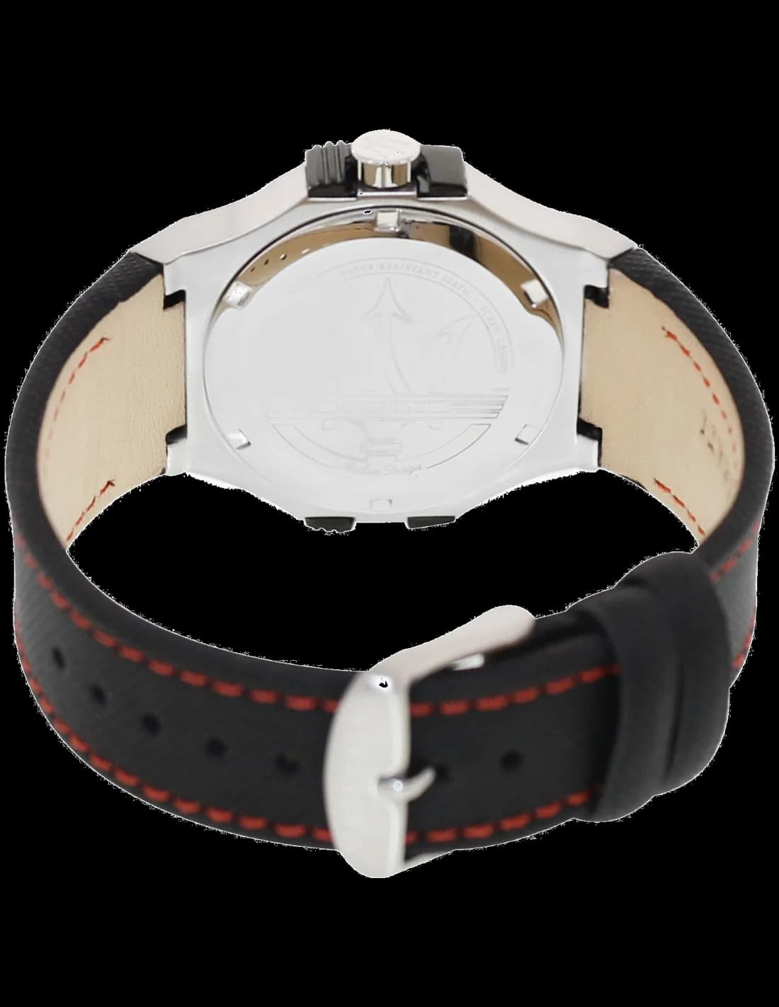 Montre Homme Maserati Potenza R8851108001 Bracelet en cuir surpiqures rouges vue 3