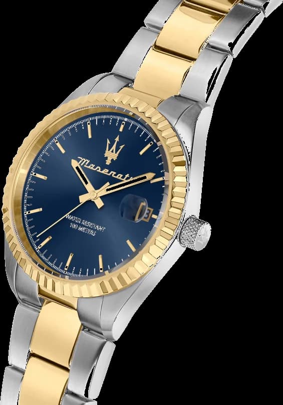 Montre Maserati R8853100027 en Acier Bicolore avec Cadran Bleu Soleillé vue 2