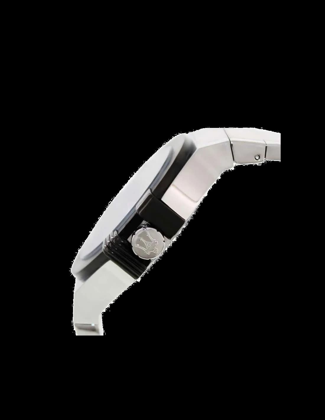 Montre Maserati Potenza R8853108001 ronde acier cadran noir détails rouges vue 2