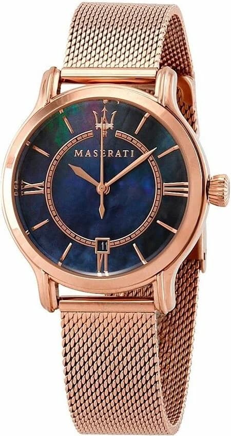 Montre Maserati R8853118503 Cadran Bleu et Maille Milanaise Rose Gold