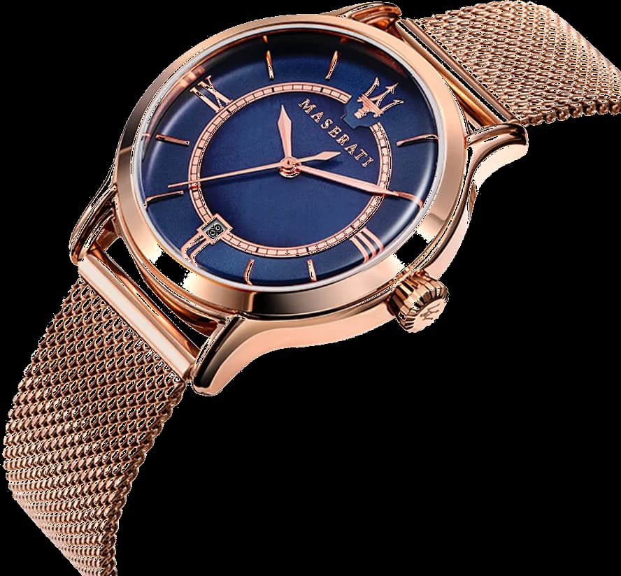 Montre Maserati R8853118503 Cadran Bleu et Maille Milanaise Rose Gold vue 2