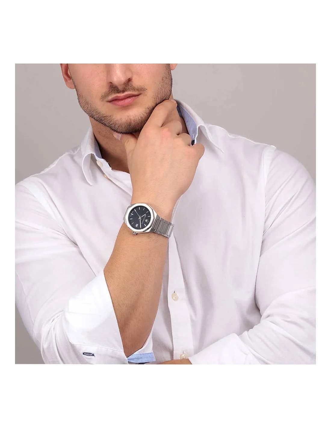 Montre Homme Maserati Stile R8853142006 cadran octogonal bleu vue 4