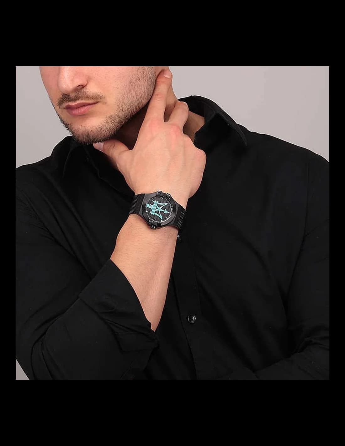Montre Maserati Potenza Aqua Edition R8853144002 Acier noir en maille milanaise vue 5