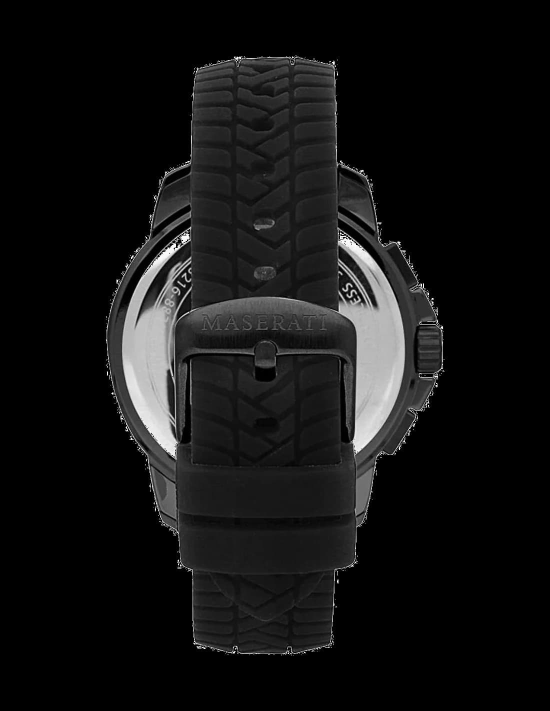 Montre Homme Maserati Successo R8871621010 bracelet en silicone noir vue 2