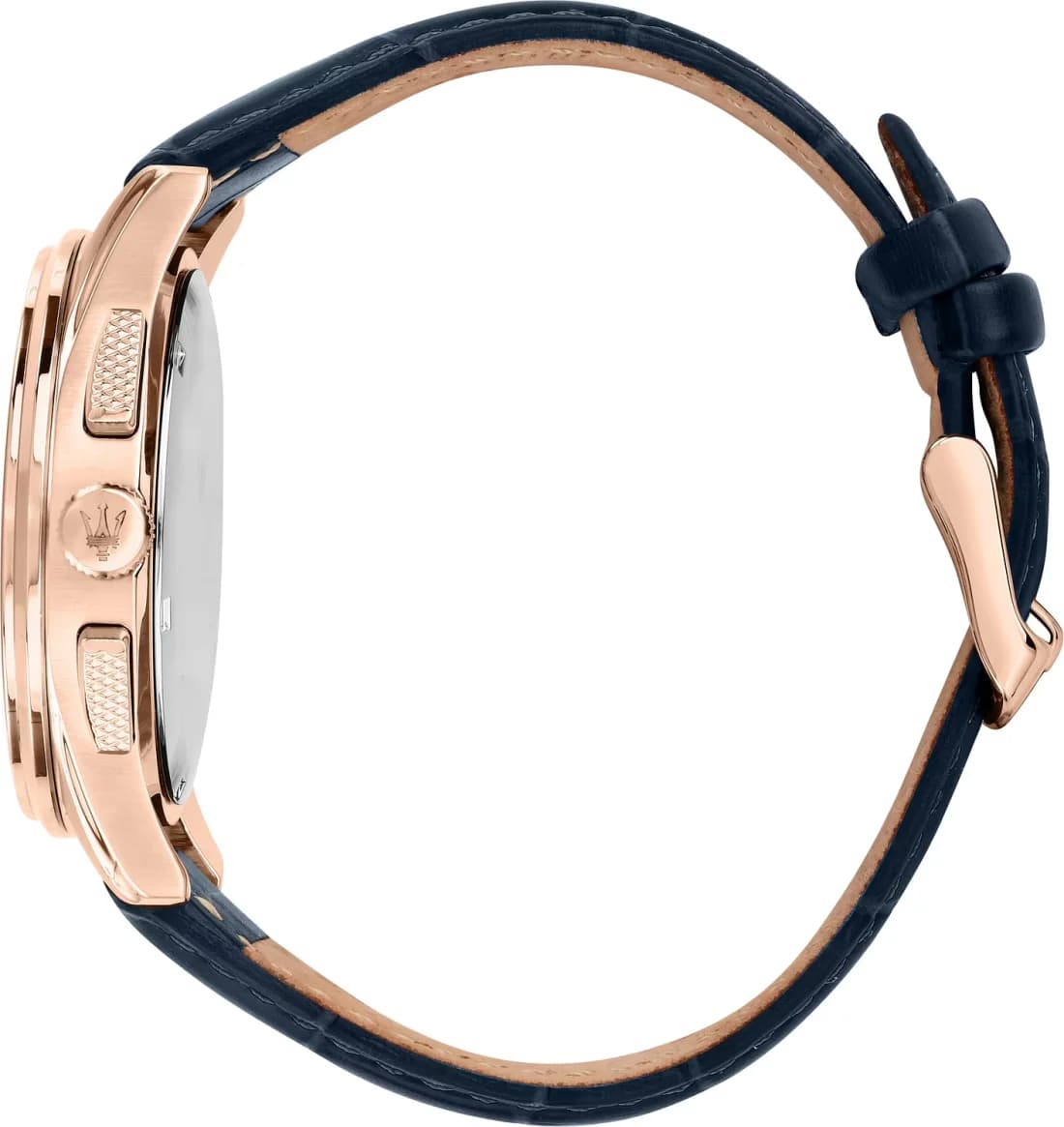 Montre Maserati R8871624009 Sorpasso en Acier Or Rose et Cuir Bleu Marine vue 2