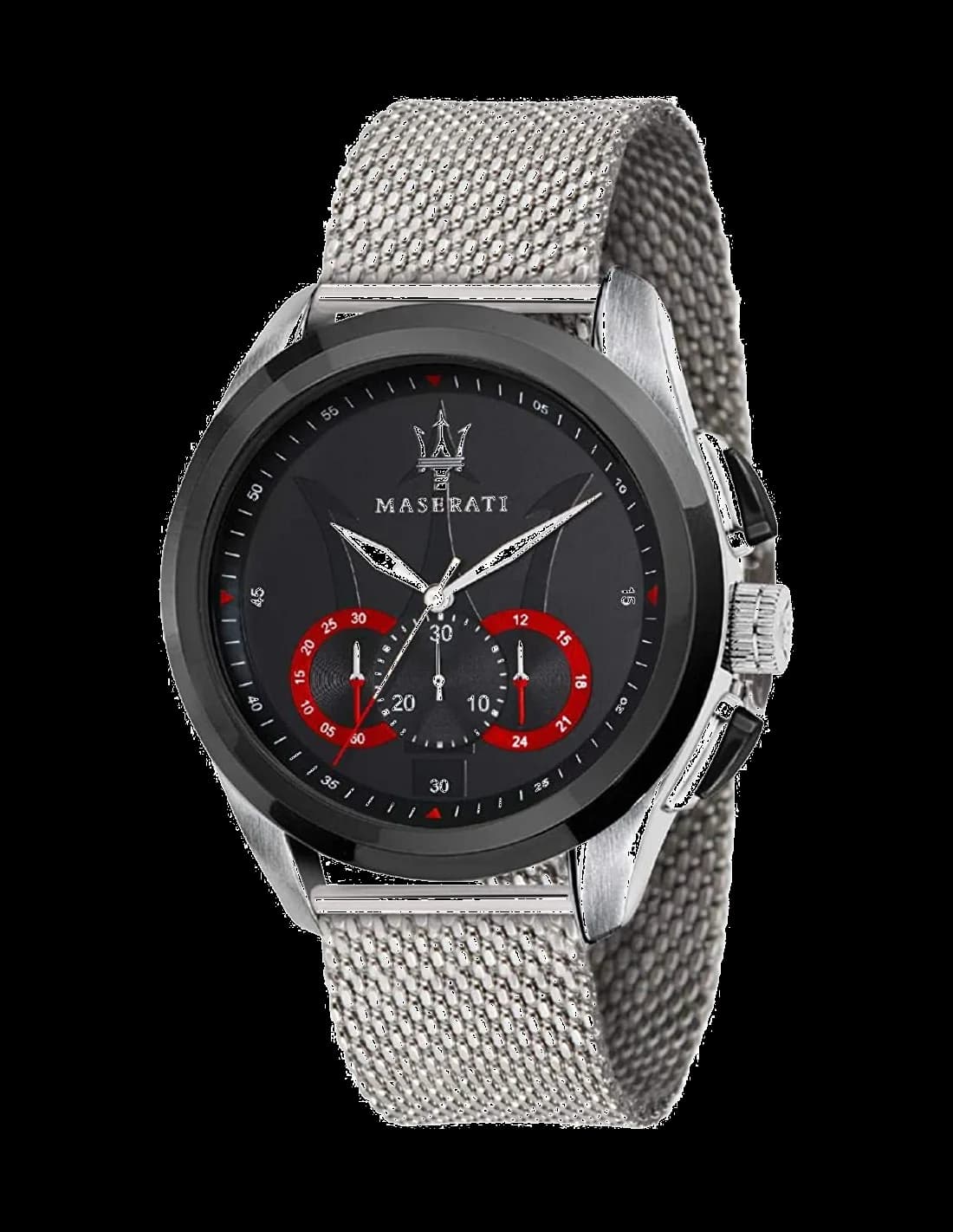 Montre Homme Maserati Traguardo R8873612005 Cadran noir maille milanaise