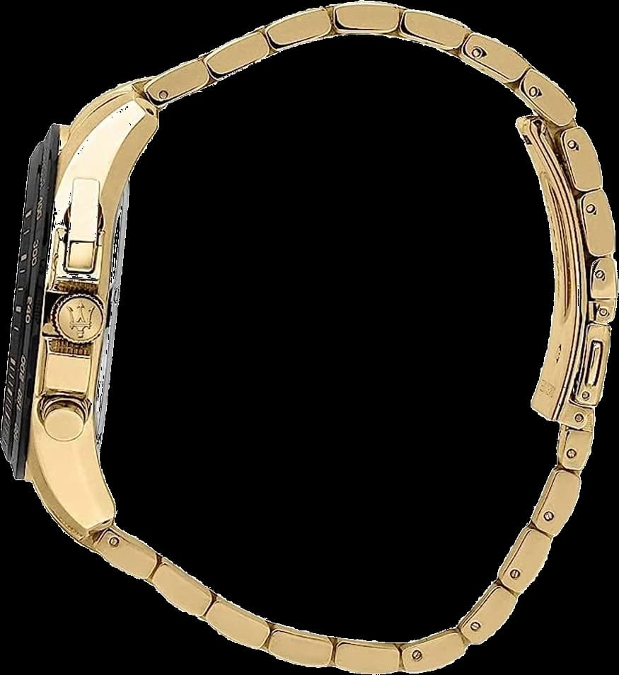 Montre Homme Maserati Traguardo R8873612041 chronographe Cadran noir Bracelet en acier inoxydable doré vue 2