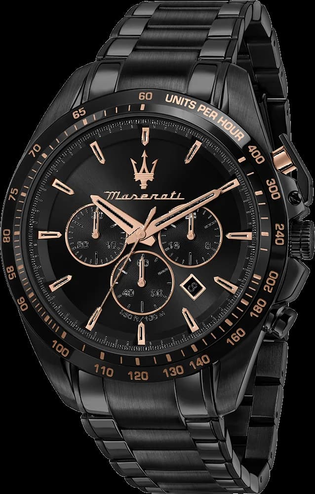 Montre Maserati R8873612048 Traguardo Chronographe en Acier Noir Mat