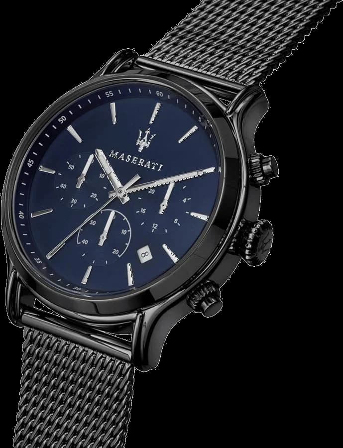 Montre Homme Maserati Epoca R8873618008 bracelet maille milanaise vue 2