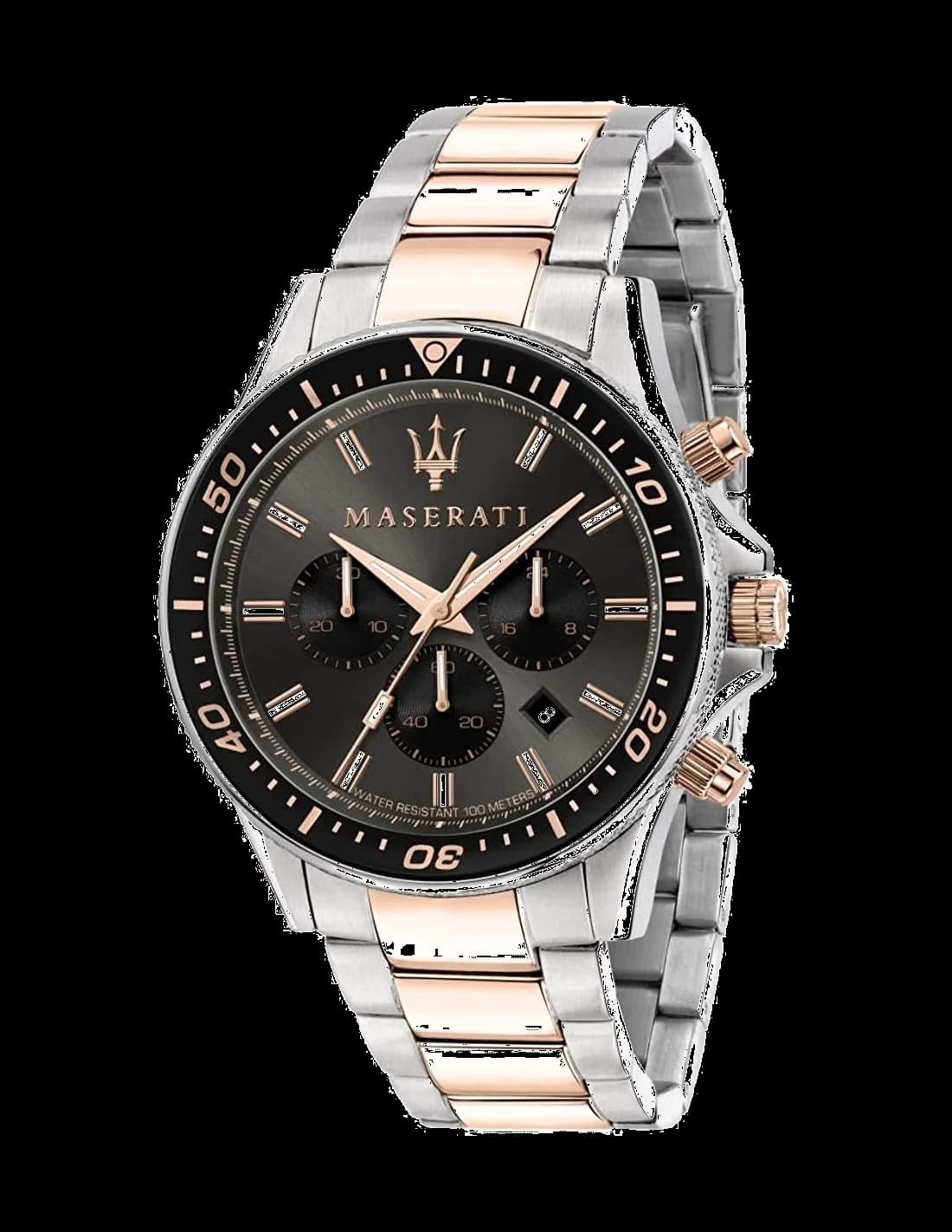 Montre Homme Maserati Sfida R8873640002 Chronomètre sport détails or rose