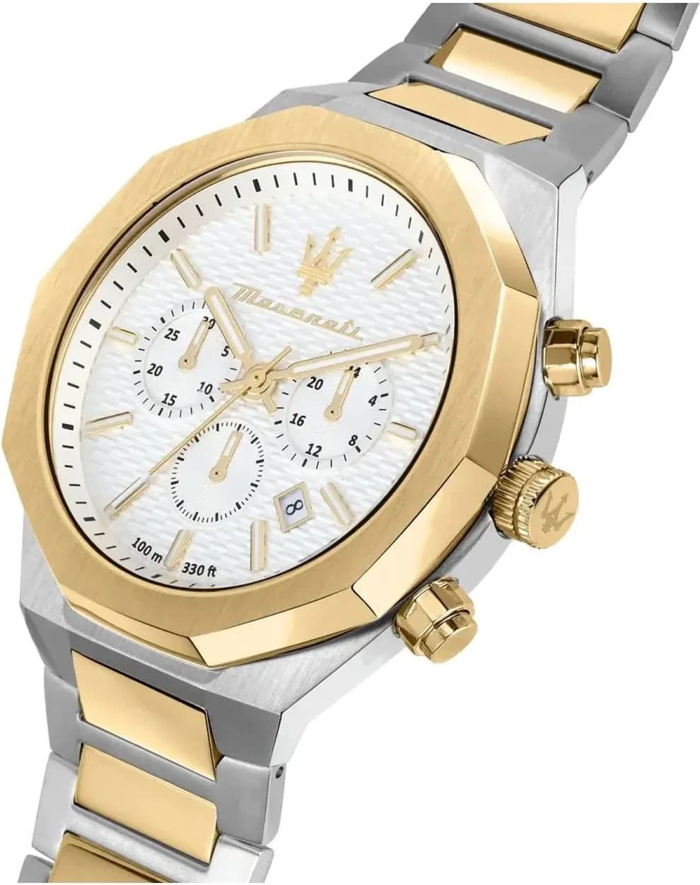 Montre Maserati R8873642009 Stile Acier Bicolore et Cadran Blanc vue 2