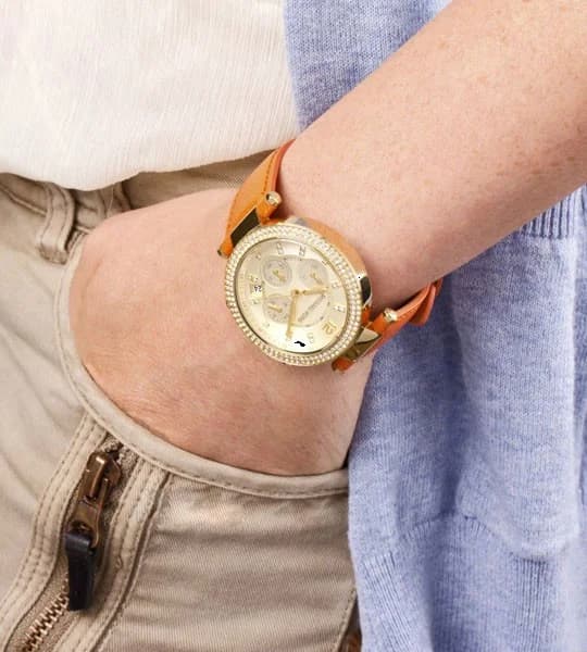 Montre Femme Michael Kors MK2279 Bracelet en cuir orange vue 3