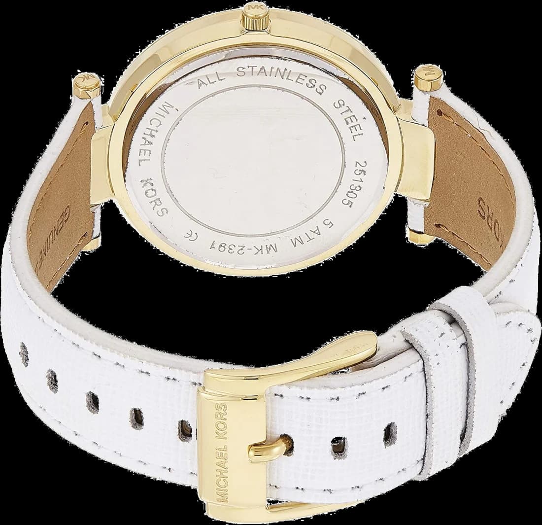 Montre Femme Michael Kors MK2391 Bracelet Cuir Blanc vue 3