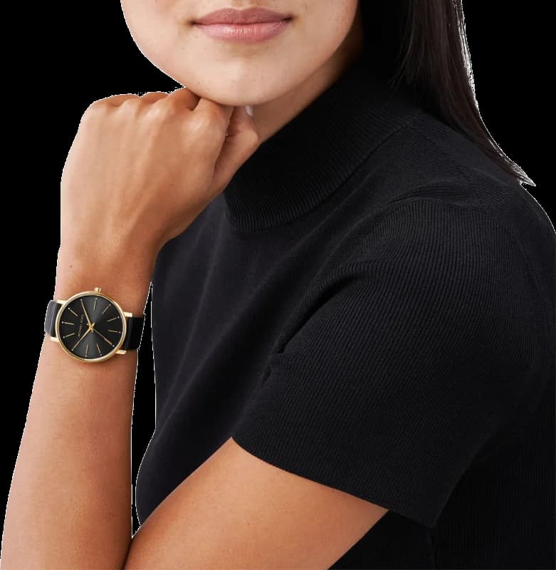 Montre Femme Michael Kors Pyper MK2747 bracelet cuir noir vue 4