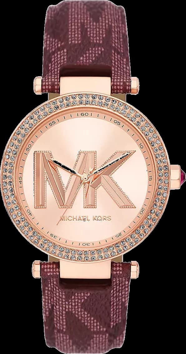 Montre Michael Kors Parker MK2974 cadran doré rose bracelet en cuir
