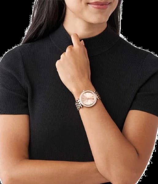 Montre Michael Kors Darci MK3192 ornée de cristaux en acier or rose vue 4