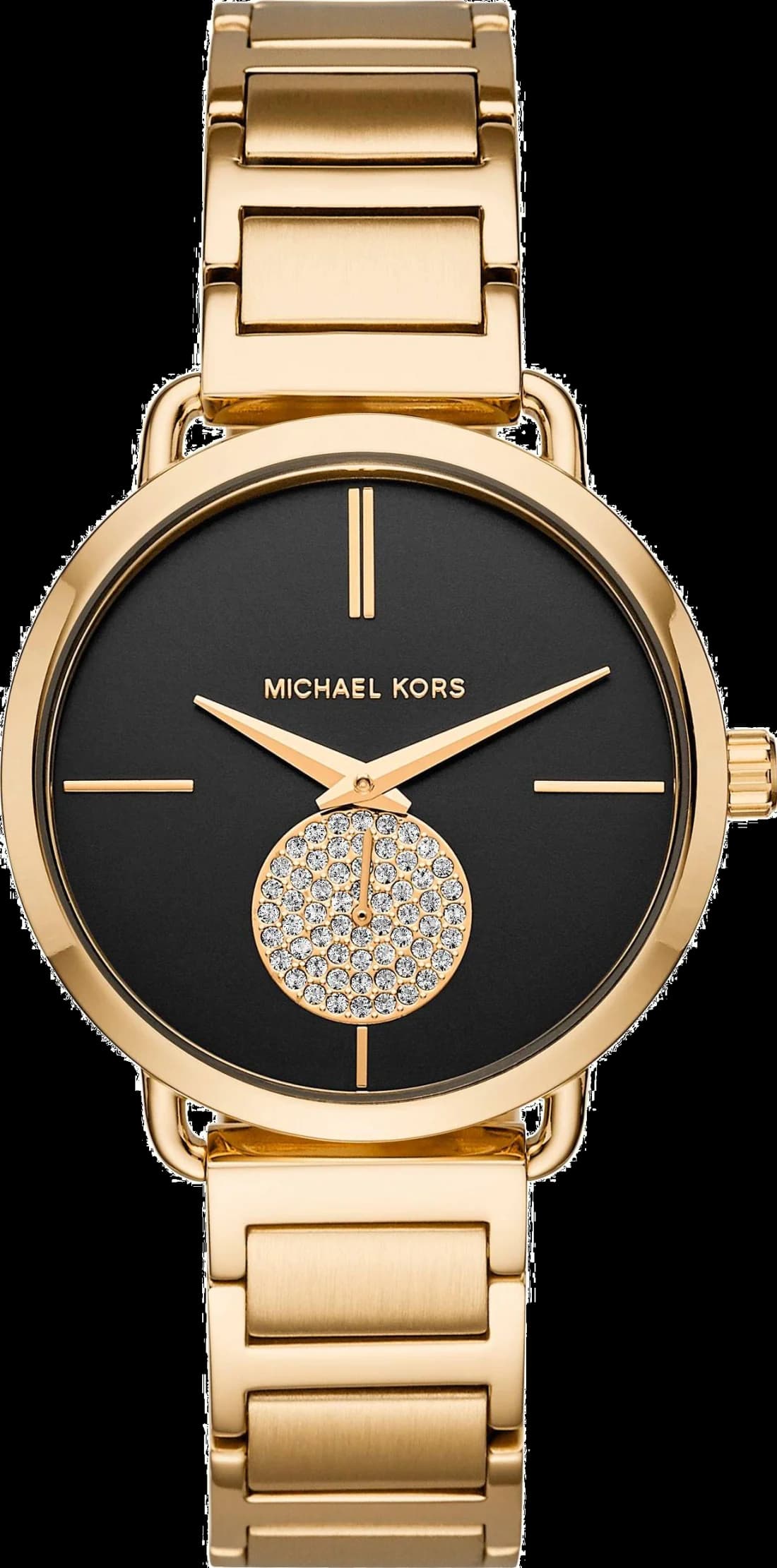 Montre Michael Kors Portia MK3788 Acier doré jaune cadran noir