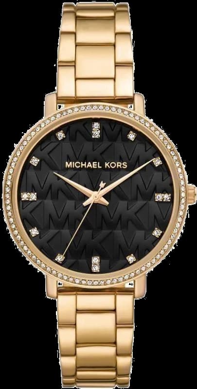 Montre femme Michael Kors Pyper MK4593 cadran noir et bracelet en acier inoxydable doré