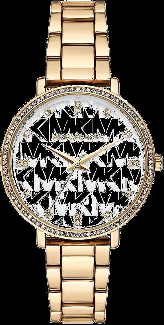 Montre femme Michael Kors Pyper MK4666 cadran blanc bracelet en acier inoxydable doré