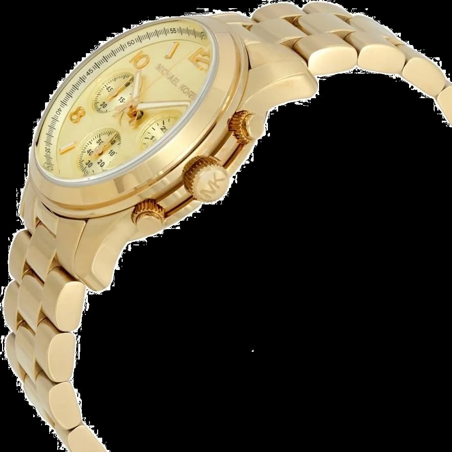 Montre Michael Kors Runway MK5055 en acier doré avec fonction chonomètre vue 3