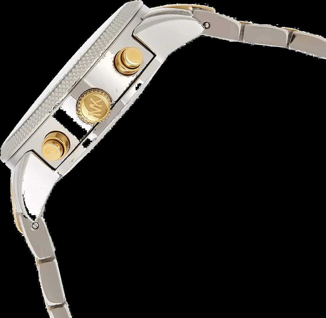 Montre Michael Kors Ritz MK5057 Chronomètre cadran nacre bracelet bi-ton doré argent vue 3