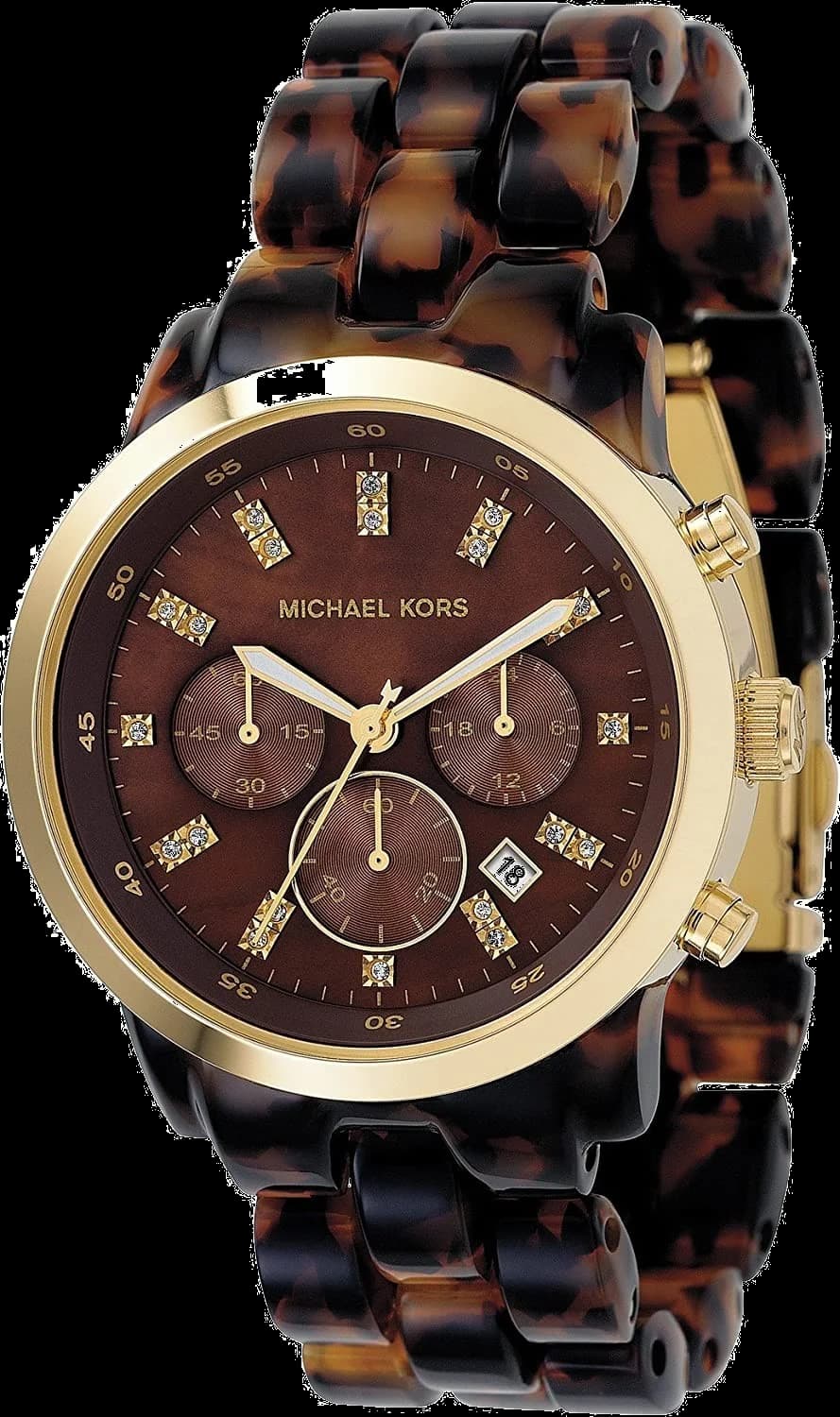 Montre Femme Michael Kors MK5216 en Acétate Écaille de Tortue et Cadran Doré